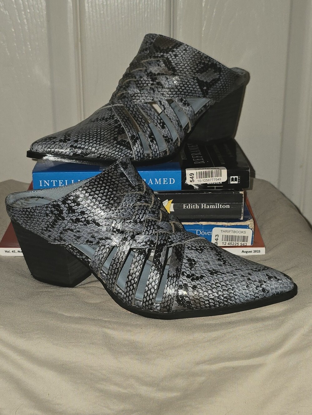 Coconuts by Matisse Golo Coast Snakeskin Pointed Toe Mule Heels 7M Rare